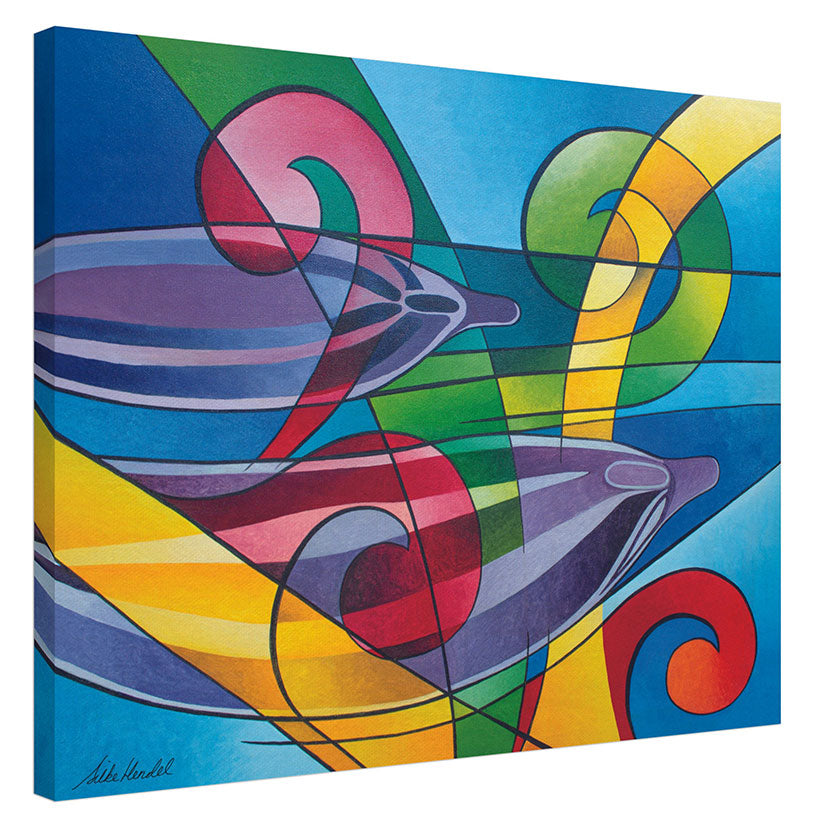 Dancing Dolphins - Original Painting