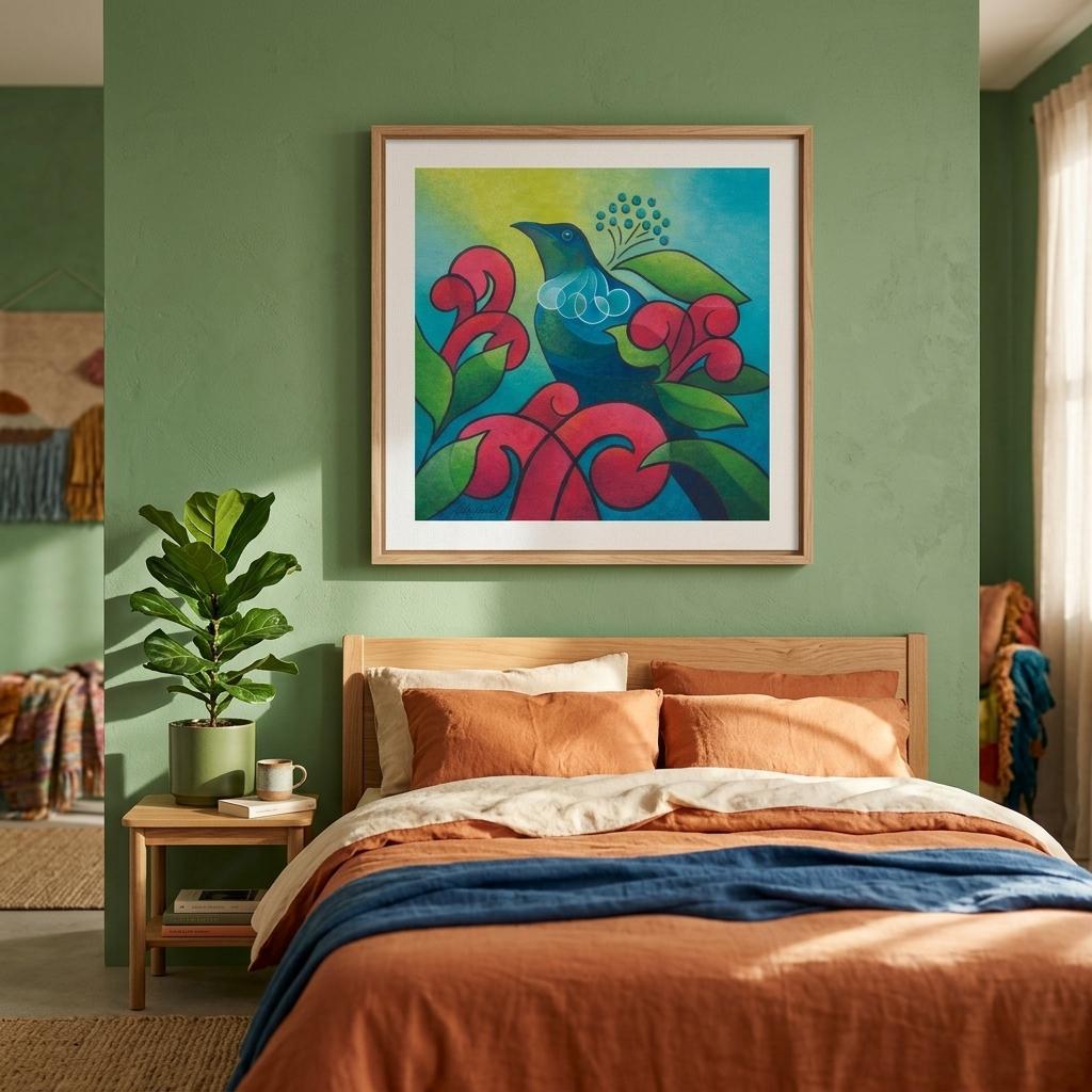 Tui in Bloom - Wooden Framed Print (Museum)
